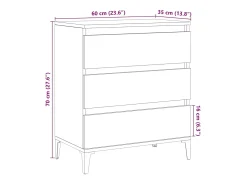 Aparador de madera antigua 60x35x70 cm madera contrachapada