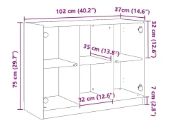 Aparador de madera antigua 102x37x75,5 cm madera contrachapada