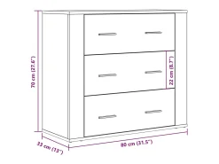 Aparador de madera antigua 80x33x70 cm madera contrachapada