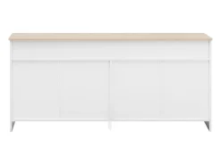 Aparador de madera blanca, armario de almacenamiento, estante ajustable, cocina, sala de estar, comedor