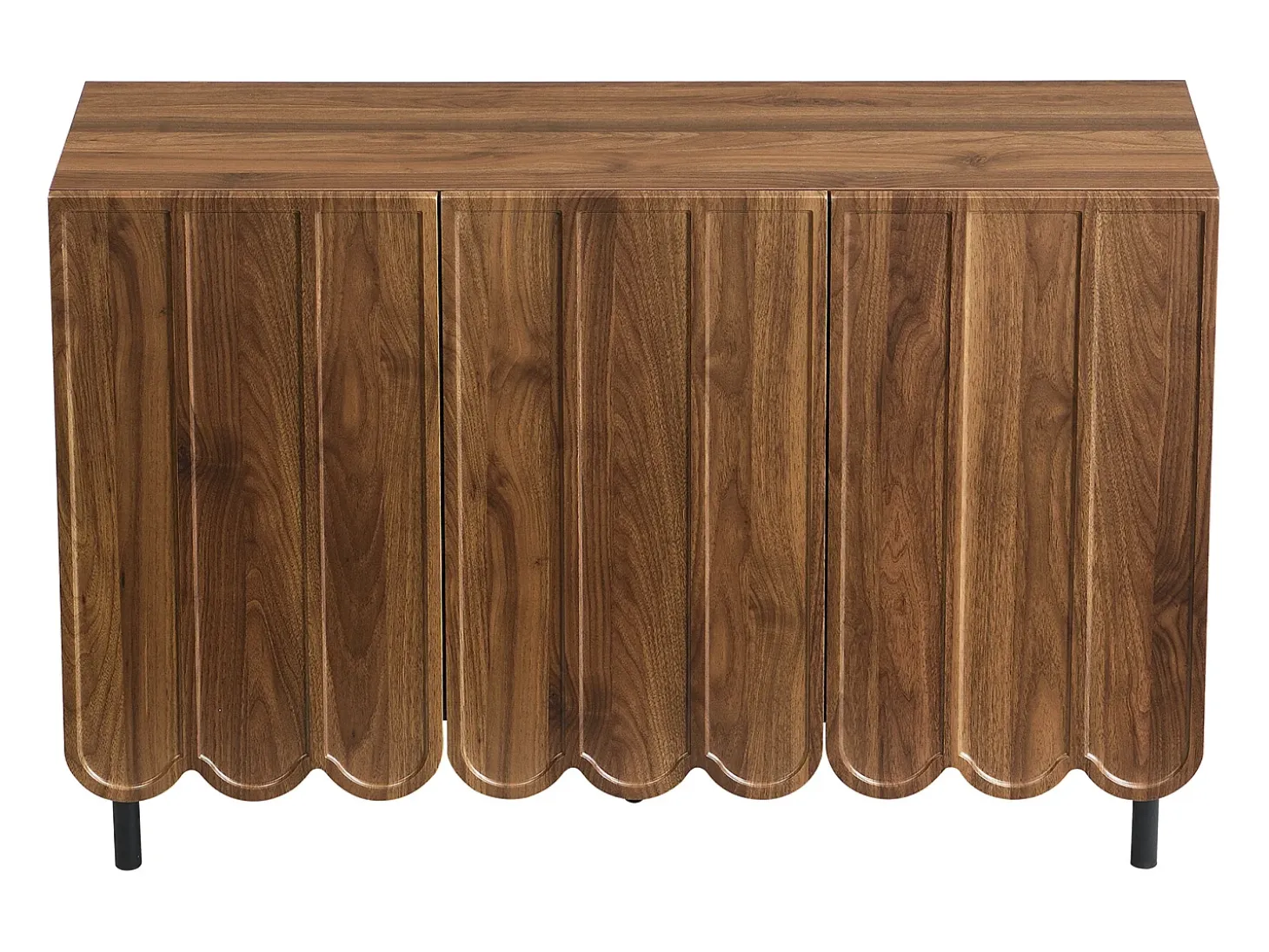 Aparador de madera con 3 puertas a rayas y estantes ajustables - para salón y comedor