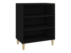 Aparador de madera contrachapada negro 57x35x70 cm