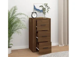 Aparador de madera contrachapada marrón roble 40x33x70 cm