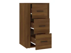 Aparador de madera contrachapada marrón roble 40x33x70 cm