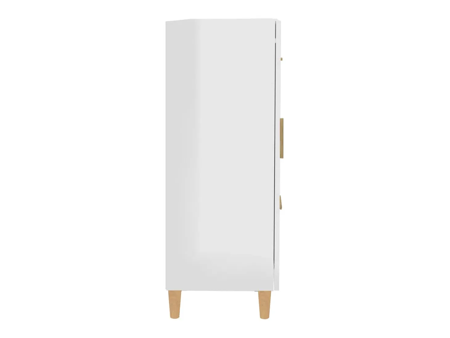 Aparador de madera contrachapada blanco brillante 69,5x34x90 cm