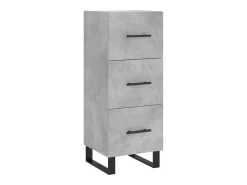 Aparador de madera contrachapada gris hormigón 34,5x34x180 cm