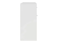 Aparador de madera contrachapada blanco brillante 88x30x70 cm