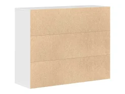 Aparador de madera contrachapada blanco brillante 88x30x70 cm