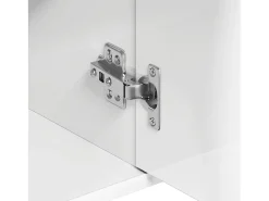 Aparador de madera contrachapada blanco brillante 88x30x70 cm