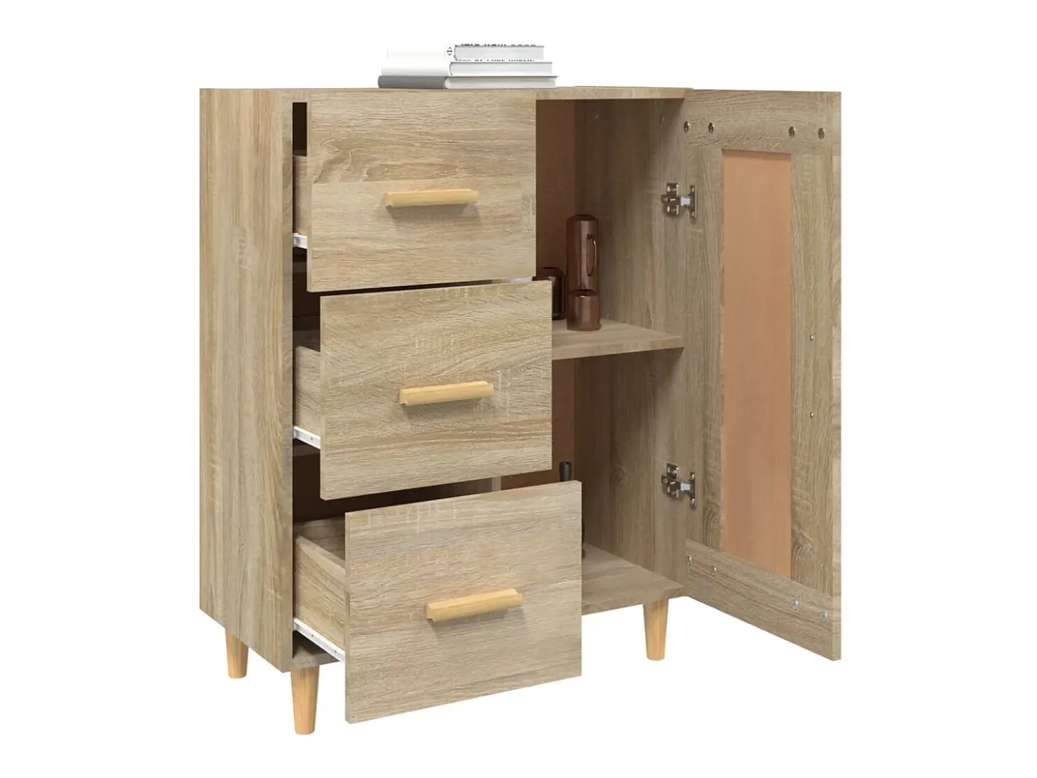 Aparador de madera contrachapada roble Sonoma 69,5x34x90 cm ES70877