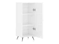 Aparador de madera contrachapada blanco brillante 34,5x34x90 cm ES98083