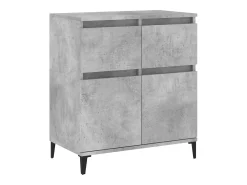 Aparador de madera contrachapada gris hormigón 60x35x70 cm