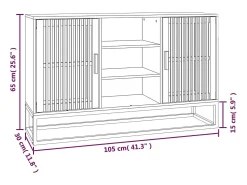 Aparador de madera contrachapada 105x30x65 cm