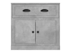 Aparador de madera contrachapada gris hormigón 70x35,5x67,5 cm