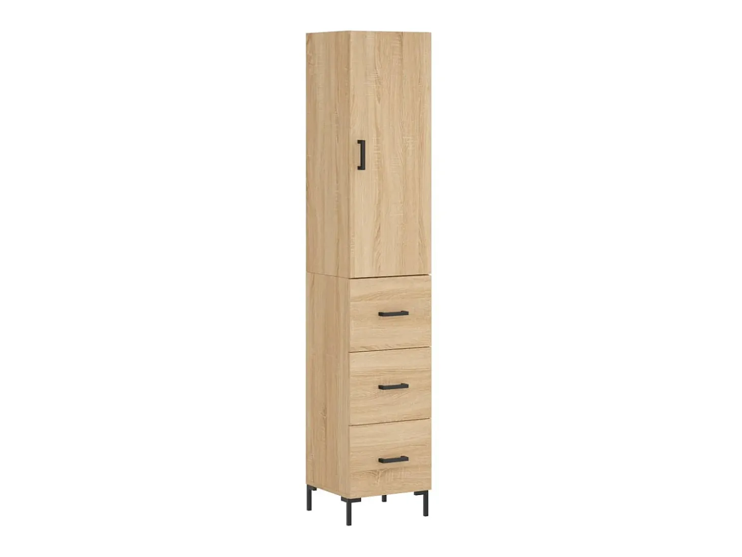 Aparador de madera contrachapada roble Sonoma 34,5x34x180 cm ES83119