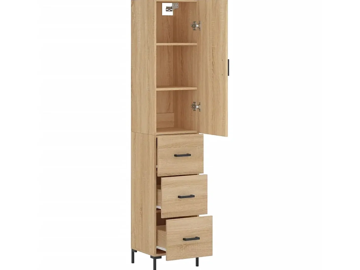 Aparador de madera contrachapada roble Sonoma 34,5x34x180 cm ES83119