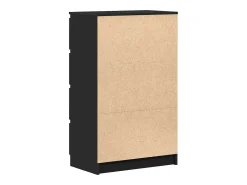 Aparador de madera contrachapada negro 60x35x98,5 cm