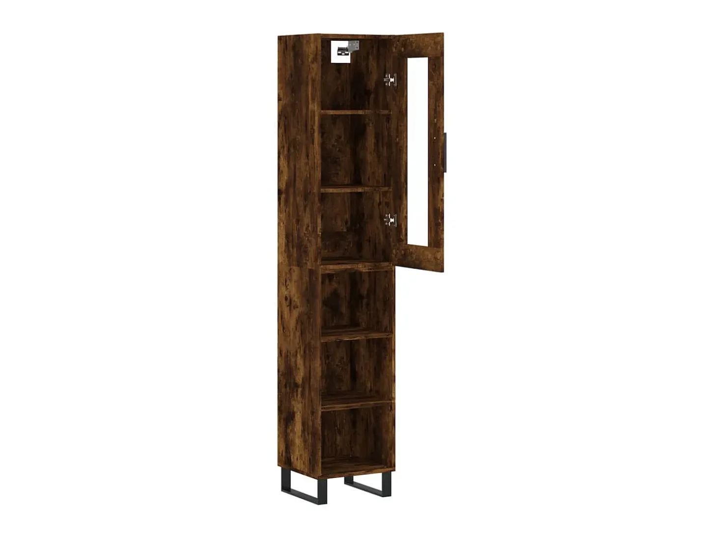 Aparador de madera contrachapada roble ahumado 34,5x34x180 cm ES14418