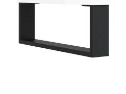 Aparador de madera contrachapada blanco brillante 69,5x34x90 cm