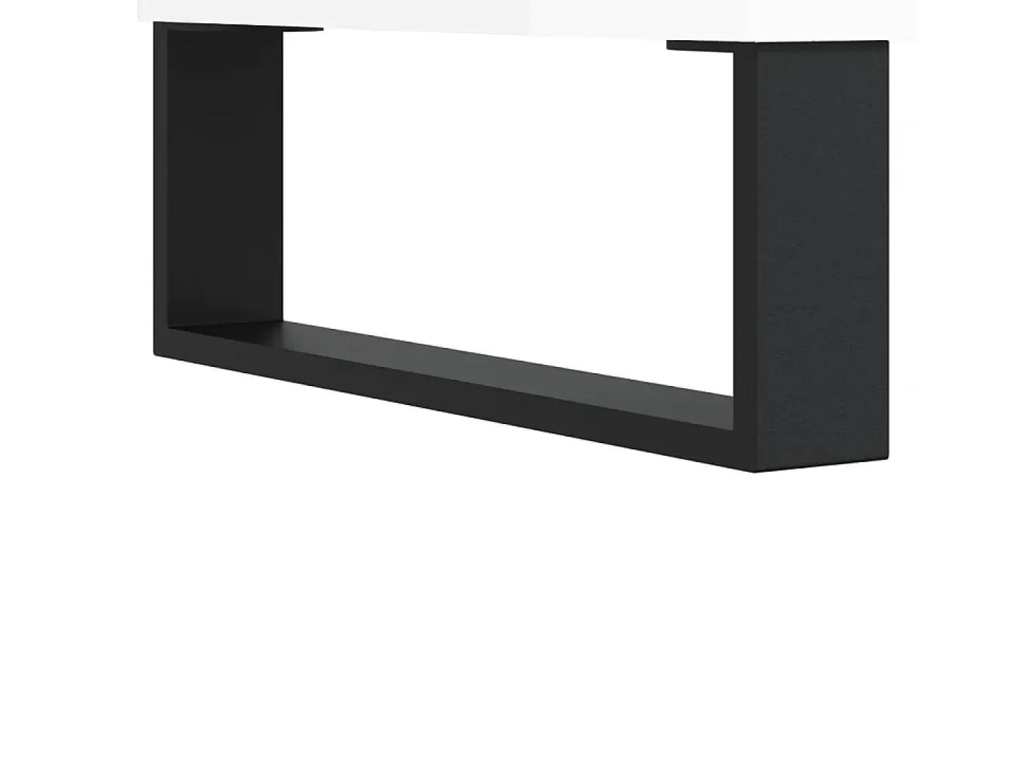 Aparador de madera contrachapada blanco brillante 69,5x34x90 cm