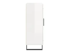 Aparador de madera contrachapada blanco brillante 69,5x34x90 cm