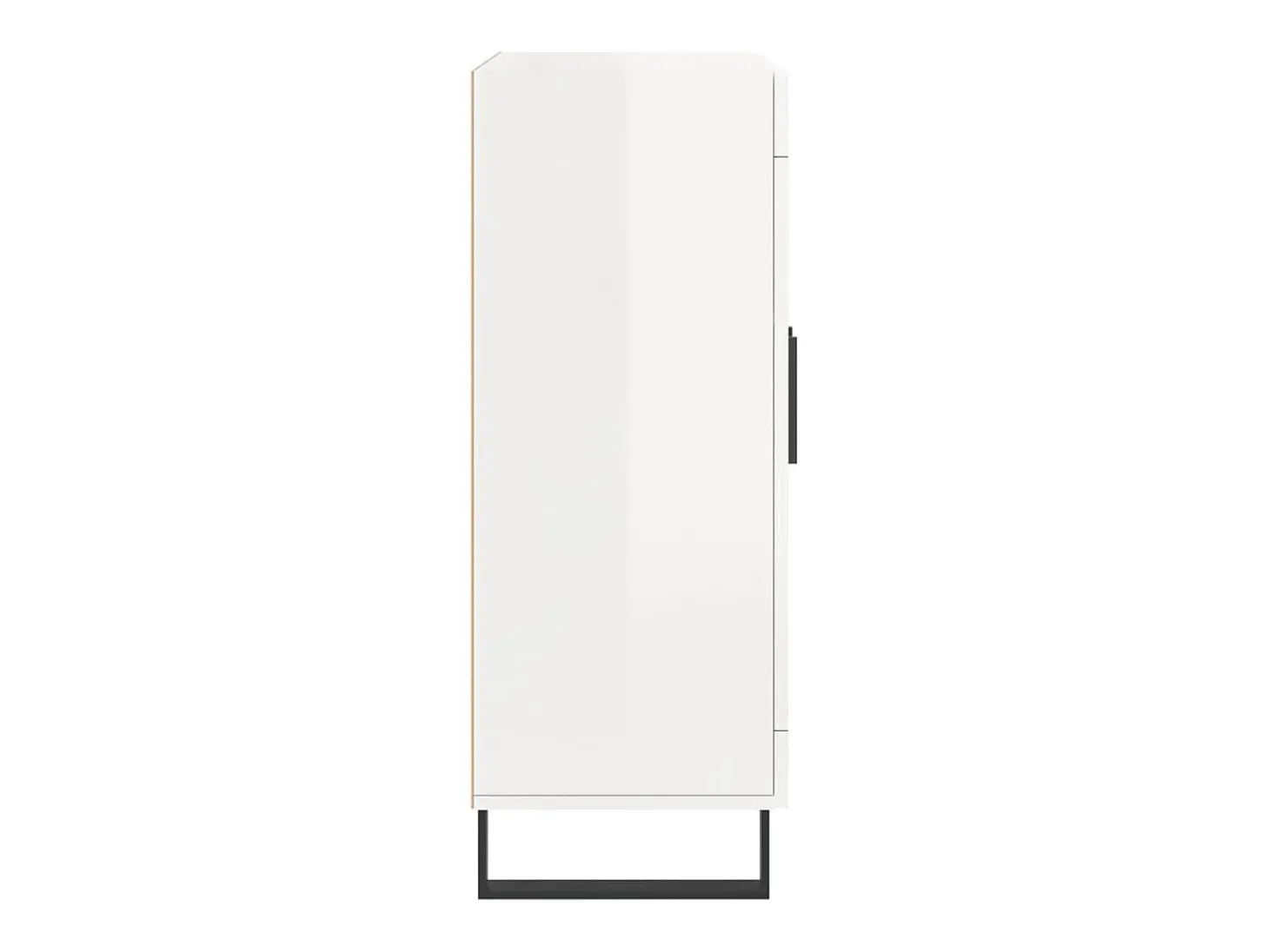 Aparador de madera contrachapada blanco brillante 69,5x34x90 cm