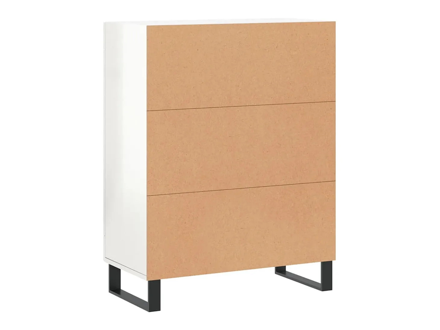 Aparador de madera contrachapada blanco brillante 69,5x34x90 cm