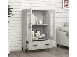 Aparador de madera contrachapada gris hormigón 70x31x115 cm ES47662
