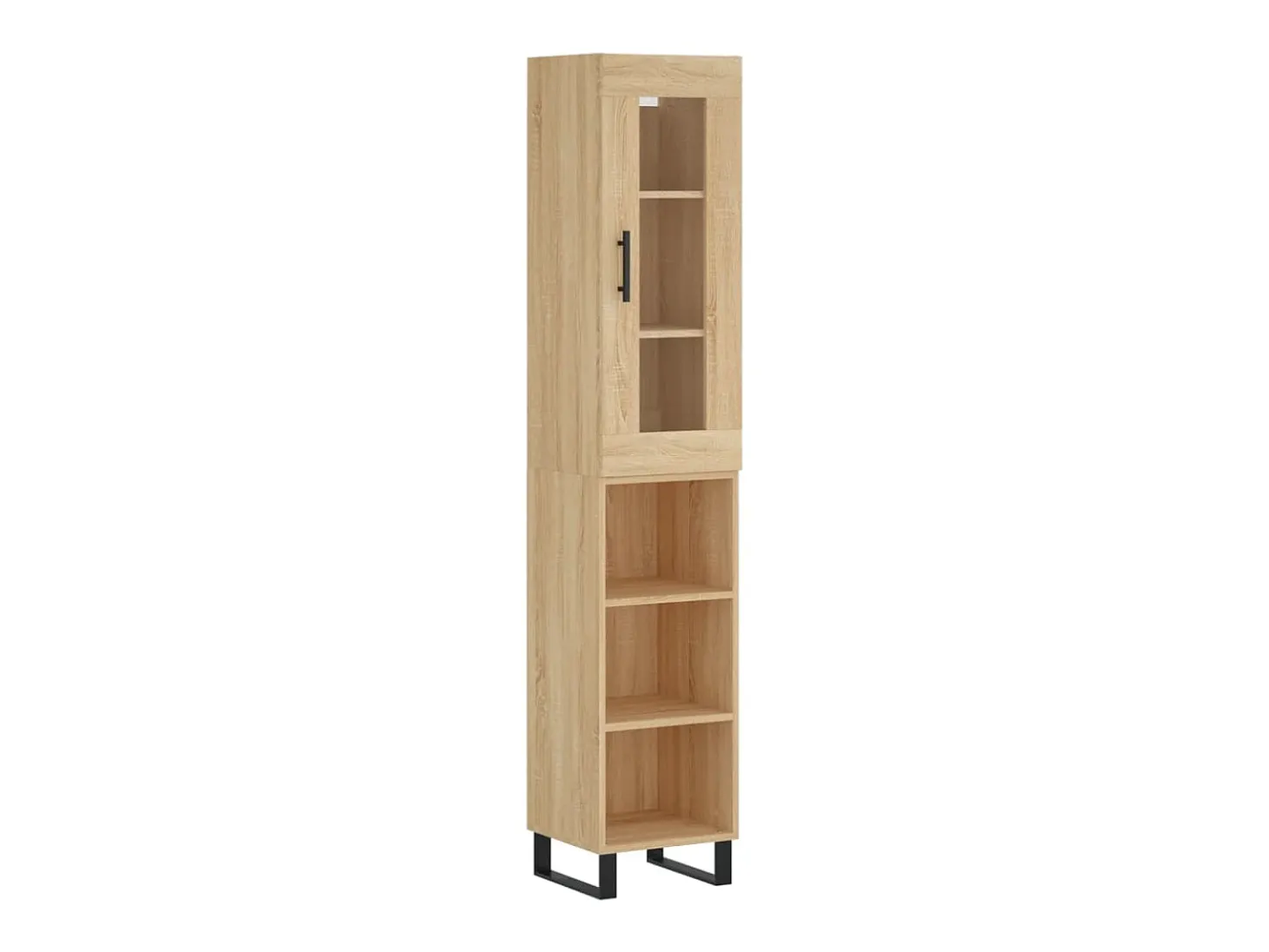 Aparador de madera contrachapada roble Sonoma 34,5x34x180 cm ES48380