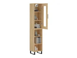 Aparador de madera contrachapada roble Sonoma 34,5x34x180 cm ES48380