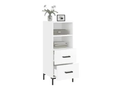 Aparador de madera contrachapada blanco brillante 34,5x34x90 cm ES51088