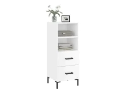 Aparador de madera contrachapada blanco brillante 34,5x34x90 cm ES51088