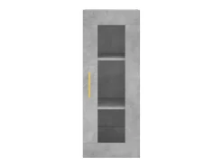 Aparador de madera contrachapada gris hormigón 34,5x34x180 cm