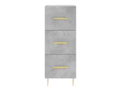 Aparador de madera contrachapada gris hormigón 34,5x34x180 cm