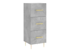 Aparador de madera contrachapada gris hormigón 34,5x34x180 cm