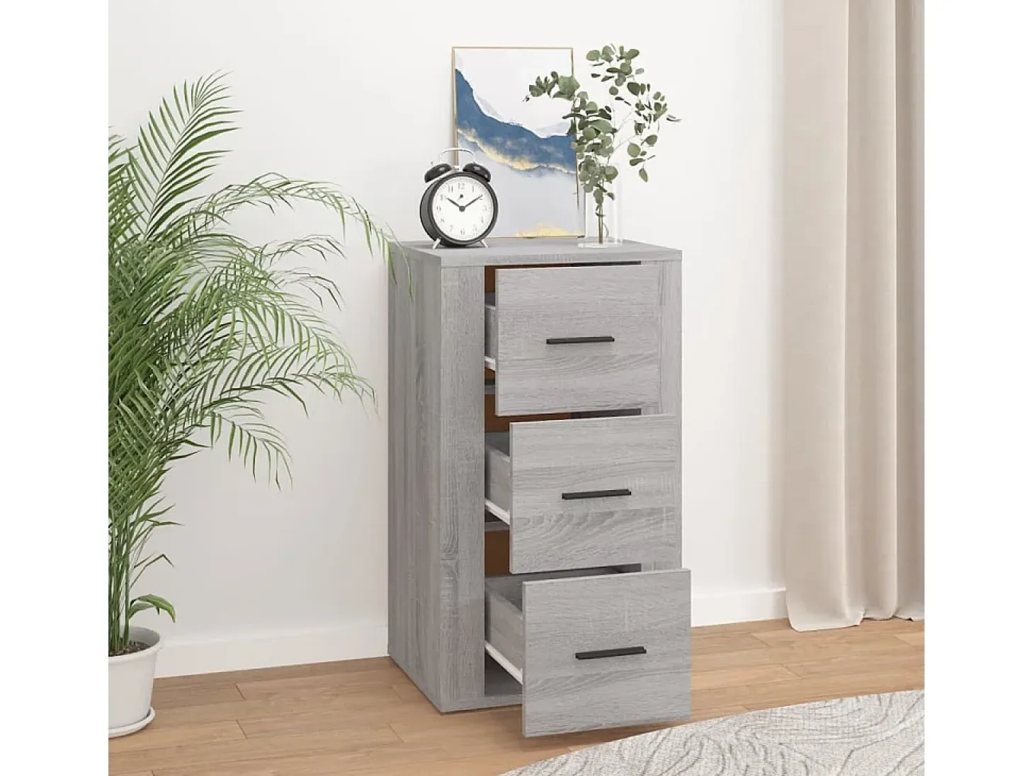 Aparador de madera contrachapada gris Sonoma 40x33x70 cm ES25706