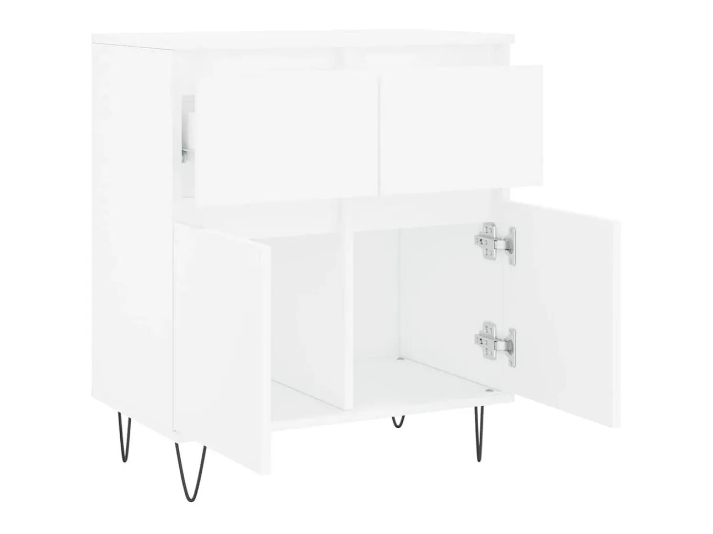 Aparador de madera contrachapada blanco 60x35x70 cm