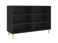 Aparador de madera contrachapada negro 103,5x35x70 cm ES23814
