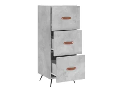 Aparador de madera contrachapada gris hormigón 34,5x34x90 cm ES56308