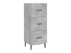 Aparador de madera contrachapada gris hormigón 34,5x34x180 cm
