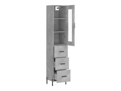 Aparador de madera contrachapada gris hormigón 34,5x34x180 cm ES27124