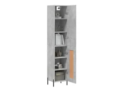 Aparador de madera contrachapada gris hormigón 34,5x34x180 cm ES75513