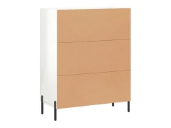 Aparador de madera contrachapada blanco brillante 69,5x34x90 cm