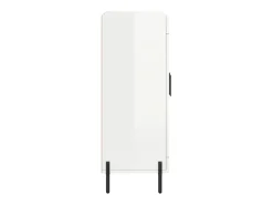 Aparador de madera contrachapada blanco brillante 69,5x34x90 cm