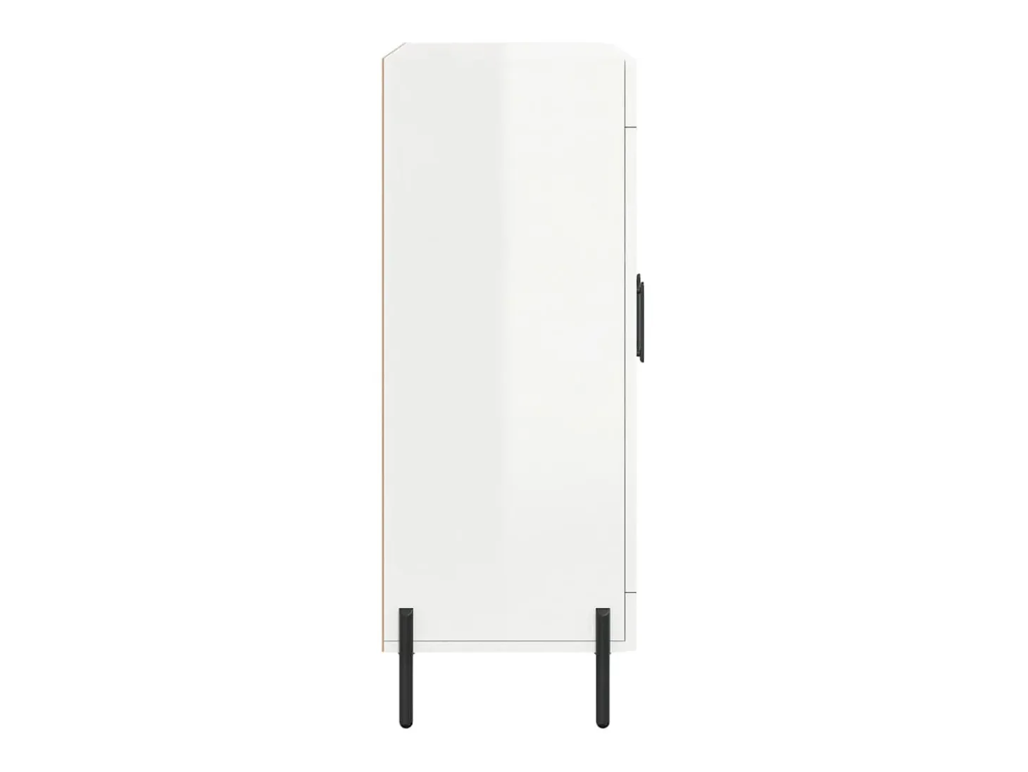 Aparador de madera contrachapada blanco brillante 69,5x34x90 cm