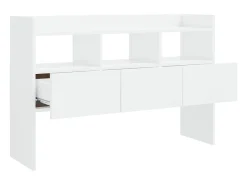 Aparador de madera contrachapada blanco brillante 105x30x70 cm ES10670