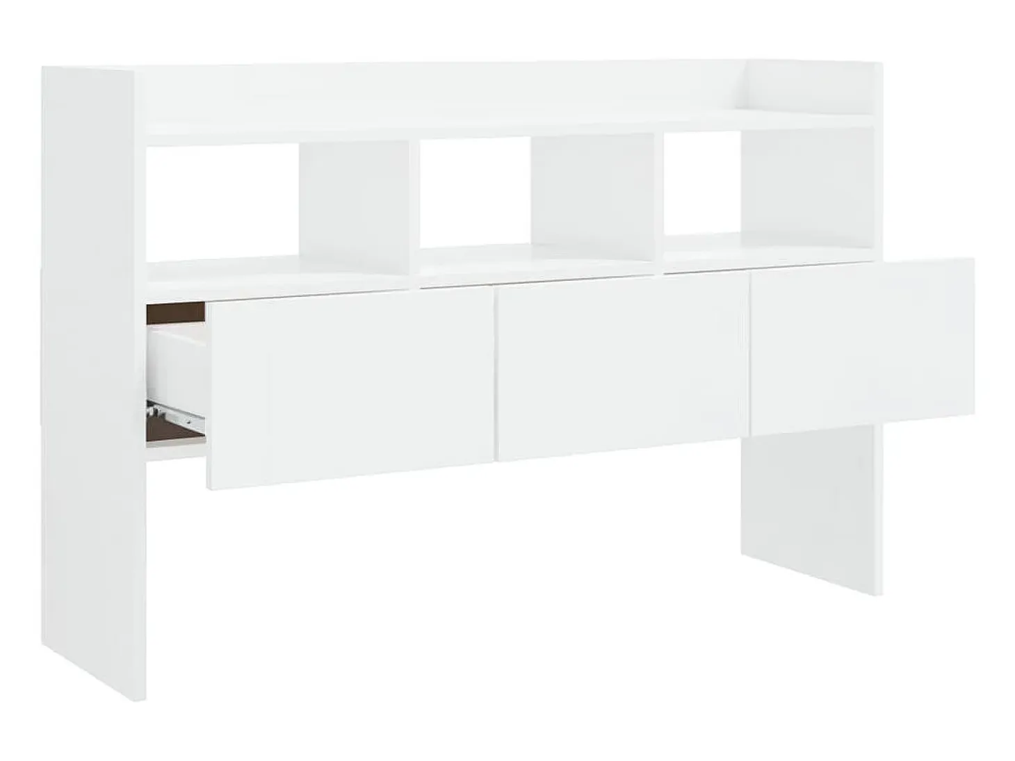 Aparador de madera contrachapada blanco brillante 105x30x70 cm ES10670