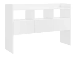 Aparador de madera contrachapada blanco brillante 105x30x70 cm ES10670