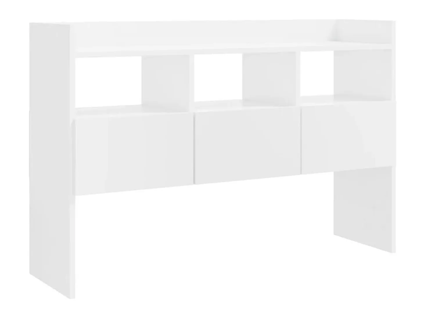 Aparador de madera contrachapada blanco brillante 105x30x70 cm ES10670