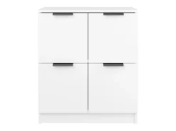 Aparador de madera contrachapada blanco 60x30x70 cm
